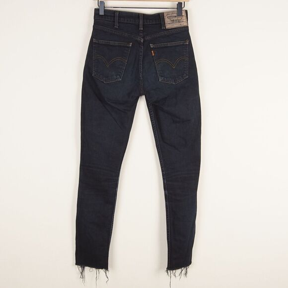 Levis LVC Orange Tab 606 Super Slim Dark Wash Raw Hem Jeans Sz 26 - Picture 3 of 13